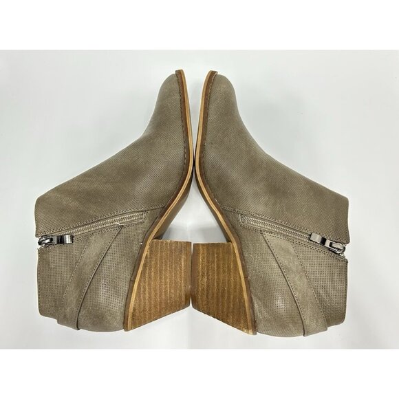 Boutique by Corkys Western Ankle Booties Womens Sz 11 Taupe Faux Leather - Picture 6 of 9